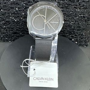 Men's Calvin Klein Black Faced w/Black Metal Bracelet
